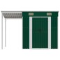 vidaXL Capanno Giardino con Tetto Esteso Verde 277x110,5x181cm Acciaio