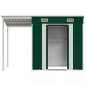vidaXL Capanno Giardino con Tetto Esteso Verde 277x110,5x181cm Acciaio
