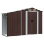 vidaXL Capanno da Giardino Marrone 277x93x179 cm in Acciaio Zincato vidaXL Capanno da Giardino Marrone 277x93x179 cm in Acciaio Zincato