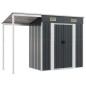 vidaXL Capanno Giardino Tetto Esteso Antracite 277x110,5x181cm Acciaio