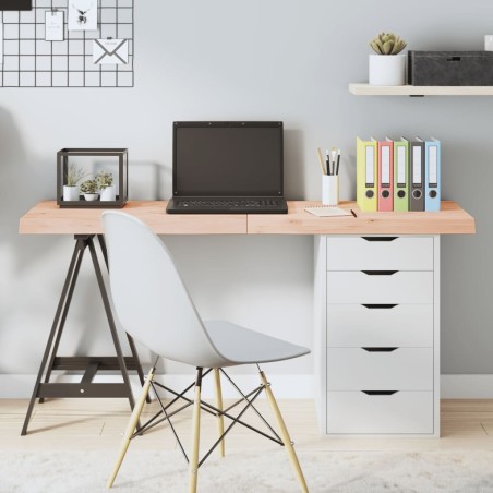 vidaXL Piano per Tavolo 140x60x(2-6)cm in Rovere Massello Non Trattato