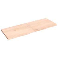 vidaXL Piano per Tavolo 140x50x4 cm in Rovere Massello Non Trattato