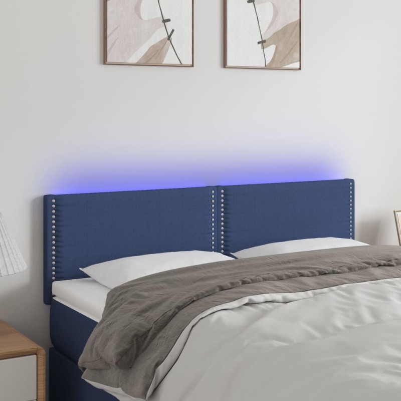 Testiera a LED Blu 144x5x78/88 cm in Tessuto Testiera a LED Blu 144x5x78/88 cm in Tessuto