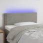 Testiera a LED Grigio Chiaro 80x5x78/88 cm in Velluto Testiera a LED Grigio Chiaro 80x5x78/88 cm in Velluto