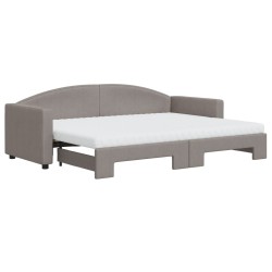 vidaXL Divano Letto Estraibile con Materassi Tortora 80x200 cm Tessuto