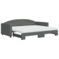 vidaXL Divano Letto Estraibile Materassi Grigio Scuro 90x200cm Tessuto vidaXL Divano Letto Estraibile Materassi Grigio Scuro 90x200cm Tessuto