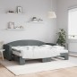 vidaXL Divano Letto Estraibile Materassi Grigio Scuro 80x200cm Tessuto vidaXL Divano Letto Estraibile Materassi Grigio Scuro 80x200cm Tessuto