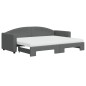 vidaXL Divano Letto Estraibile Materassi Grigio Scuro 80x200cm Tessuto vidaXL Divano Letto Estraibile Materassi Grigio Scuro 80x200cm Tessuto