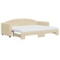 vidaXL Divano Letto Estraibile con Materassi Crema 80x200 cm Tessuto vidaXL Divano Letto Estraibile con Materassi Crema 80x200 cm Tessuto
