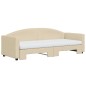 vidaXL Divano Letto Estraibile con Materassi Crema 80x200 cm Tessuto vidaXL Divano Letto Estraibile con Materassi Crema 80x200 cm Tessuto