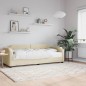 vidaXL Divano Letto con Materasso Crema 100x200 cm in Tessuto vidaXL Divano Letto con Materasso Crema 100x200 cm in Tessuto