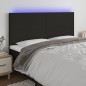 Testiera a LED Nera 160x5x118/128 cm in Tessuto Testiera a LED Nera 160x5x118/128 cm in Tessuto