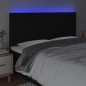 Testiera a LED Nera 160x5x118/128 cm in Tessuto Testiera a LED Nera 160x5x118/128 cm in Tessuto