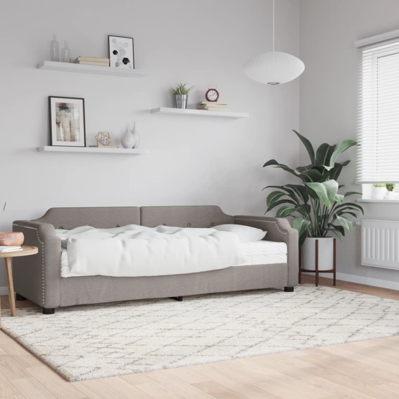 vidaXL Divano Letto con Materasso Tortora 90x200 cm in Tessuto vidaXL Divano Letto con Materasso Tortora 90x200 cm in Tessuto