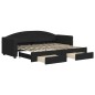 vidaXL Divano Letto Estraibile con Cassetti Nero 80x200 cm in Tessuto vidaXL Divano Letto Estraibile con Cassetti Nero 80x200 cm in Tessuto
