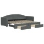 vidaXL Divano Letto Estraibile Cassetti Grigio Scuro 80x200cm Tessuto