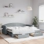 vidaXL Divano Letto Estraibile Cassetti Grigio Chiaro 90x200cm Tessuto vidaXL Divano Letto Estraibile Cassetti Grigio Chiaro 90x200cm Tessuto