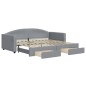 vidaXL Divano Letto Estraibile Cassetti Grigio Chiaro 90x200cm Tessuto vidaXL Divano Letto Estraibile Cassetti Grigio Chiaro 90x200cm Tessuto