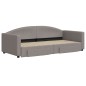 vidaXL Divano Letto Estraibile con Cassetti Tortora 90x200 cm Tessuto vidaXL Divano Letto Estraibile con Cassetti Tortora 90x200 cm Tessuto