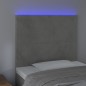 Testiera a LED Grigio Chiaro 100x5x118/128 cm in Velluto Testiera a LED Grigio Chiaro 100x5x118/128 cm in Velluto
