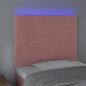 Testiera a LED Rosa 80x5x118/128 cm in Velluto Testiera a LED Rosa 80x5x118/128 cm in Velluto