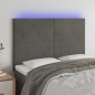 Testiera a LED Grigio Scuro 144x5x118/128cm in Velluto Testiera a LED Grigio Scuro 144x5x118/128cm in Velluto