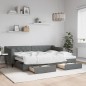 vidaXL Divano Letto Estraibile Cassetti Grigio Scuro 80x200cm Tessuto vidaXL Divano Letto Estraibile Cassetti Grigio Scuro 80x200cm Tessuto