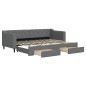 vidaXL Divano Letto Estraibile Cassetti Grigio Scuro 80x200cm Tessuto vidaXL Divano Letto Estraibile Cassetti Grigio Scuro 80x200cm Tessuto