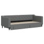 vidaXL Divano Letto Estraibile Cassetti Grigio Scuro 80x200cm Tessuto vidaXL Divano Letto Estraibile Cassetti Grigio Scuro 80x200cm Tessuto