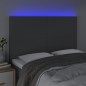 Testiera a LED GrigioScuro 144x5x118/128cm inTessuto Testiera a LED GrigioScuro 144x5x118/128cm inTessuto