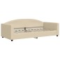 vidaXL Divano Letto Estraibile con Cassetti Crema 90x200 cm in Tessuto vidaXL Divano Letto Estraibile con Cassetti Crema 90x200 cm in Tessuto