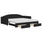 vidaXL Divano Letto Estraibile con Cassetti Nero 100x200 cm in Tessuto vidaXL Divano Letto Estraibile con Cassetti Nero 100x200 cm in Tessuto