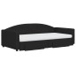 vidaXL Divano Letto Estraibile con Cassetti Nero 100x200 cm in Tessuto vidaXL Divano Letto Estraibile con Cassetti Nero 100x200 cm in Tessuto