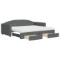 vidaXL Divano Letto Estraibile Cassetti Grigio Scuro 90x200cm Tessuto vidaXL Divano Letto Estraibile Cassetti Grigio Scuro 90x200cm Tessuto