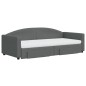 vidaXL Divano Letto Estraibile Cassetti Grigio Scuro 90x200cm Tessuto vidaXL Divano Letto Estraibile Cassetti Grigio Scuro 90x200cm Tessuto