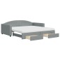 vidaXL Divano Letto Estraibile Cassetti Grigio Chiaro 100x200 Tessuto vidaXL Divano Letto Estraibile Cassetti Grigio Chiaro 100x200 Tessuto