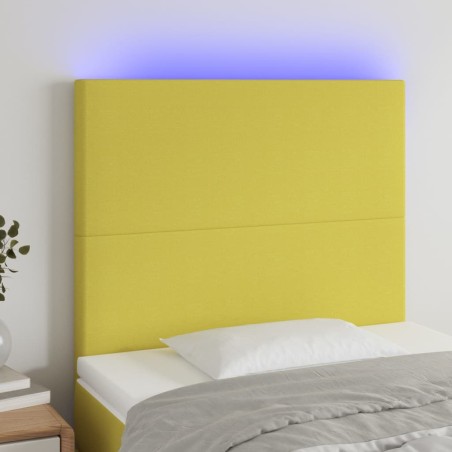 Testiera a LED Verde 100x5x118/128 cm in Tessuto