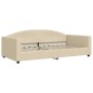 vidaXL Divano Letto Estraibile con Cassetti Crema 100x200cm in Tessuto vidaXL Divano Letto Estraibile con Cassetti Crema 100x200cm in Tessuto