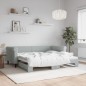 vidaXL Divano Letto con Letto Estraibile Grigio Chiaro 90x190 Velluto