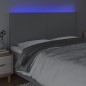 Testiera a LED Grigio Chiaro 160x5x118/128 cm in Tessuto Testiera a LED Grigio Chiaro 160x5x118/128 cm in Tessuto