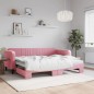 vidaXL Divano Letto con Letto Estraibile Rosa 90x200 cm in Velluto vidaXL Divano Letto con Letto Estraibile Rosa 90x200 cm in Velluto
