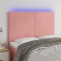 Testiera a LED Rosa 144x5x118/128 cm in Velluto Testiera a LED Rosa 144x5x118/128 cm in Velluto