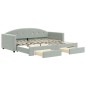 vidaXL Divano Letto Estraibile Cassetti Grigio Chiaro 90x200cm Velluto vidaXL Divano Letto Estraibile Cassetti Grigio Chiaro 90x200cm Velluto