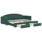 vidaXL Divano Letto Estraibile Cassetti Verde Scuro 90x200cm Velluto vidaXL Divano Letto Estraibile Cassetti Verde Scuro 90x200cm Velluto