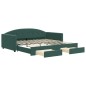 vidaXL Divano Letto Estraibile Cassetti Verde Scuro 100x200cm Velluto vidaXL Divano Letto Estraibile Cassetti Verde Scuro 100x200cm Velluto