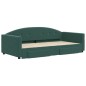 vidaXL Divano Letto Estraibile Cassetti Verde Scuro 100x200cm Velluto vidaXL Divano Letto Estraibile Cassetti Verde Scuro 100x200cm Velluto