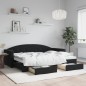 vidaXL Divano Letto Estraibile con Cassetti Nero 80x200 cm in Velluto vidaXL Divano Letto Estraibile con Cassetti Nero 80x200 cm in Velluto