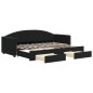 vidaXL Divano Letto Estraibile con Cassetti Nero 80x200 cm in Velluto vidaXL Divano Letto Estraibile con Cassetti Nero 80x200 cm in Velluto