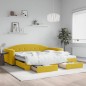 vidaXL Divano Letto Estraibile con Cassetti Giallo 100x200cm Velluto vidaXL Divano Letto Estraibile con Cassetti Giallo 100x200cm Velluto