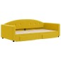 vidaXL Divano Letto Estraibile con Cassetti Giallo 100x200cm Velluto vidaXL Divano Letto Estraibile con Cassetti Giallo 100x200cm Velluto